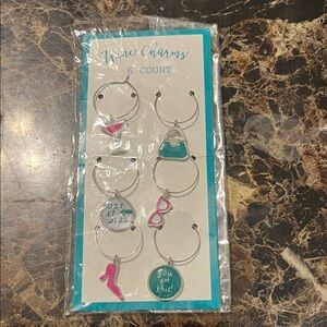 Wine Charms Set - Pink and Teal